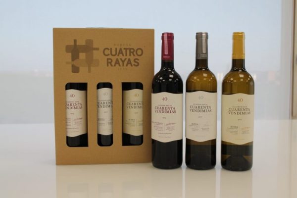 Cuatro Rayas giftbox (40 Vendimias Sauvignon Blanc, 40 Vendimias Verdejo, 40 Vendimias Ribera del Duero)